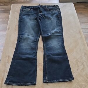 Black Blue Flare Wide Leg Jeans